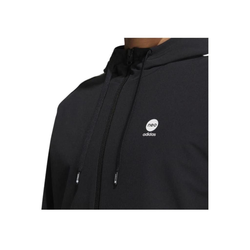 adidas Neo Striped Hooded Jacket Men Outerwear Black HD4670