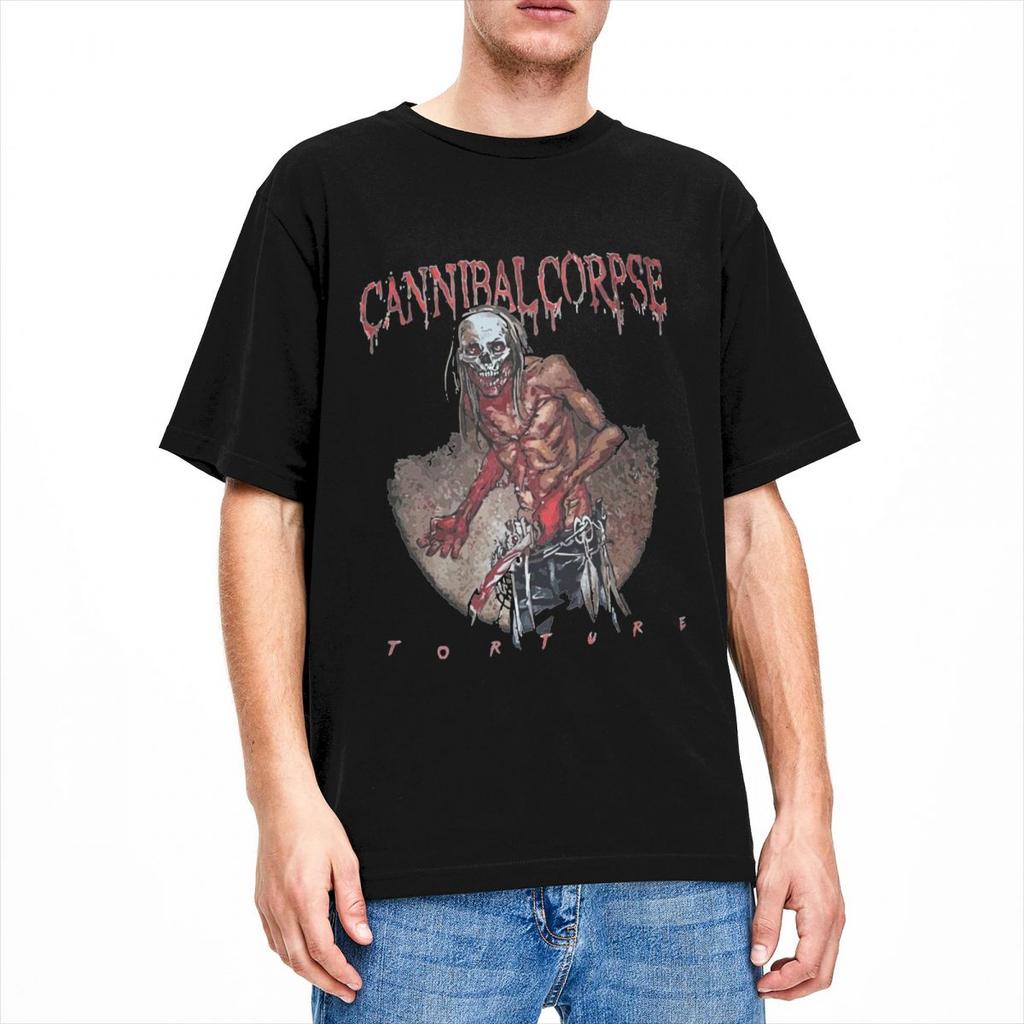 Cannibal Corpse Folter T-Shirts Merch Herren Damen 100% Baumwolle Vintage T-Shirt Kurzarm Kleidung Original