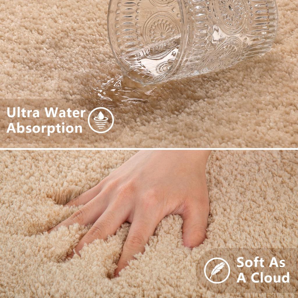 3x Longer-Lasting Microfiber Bath Mat, Non-Slip, Absorbent, Machine Washable, Thick, Extra Soft, and Durable for Bath, Bathroom, Foot Mat, or Entrance