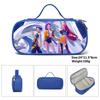 Huntrix Kpop Student Blue Compartmentary Pencil Bag Kpop Witch Hunter Student Storage Stationery Bag Pencil Bag