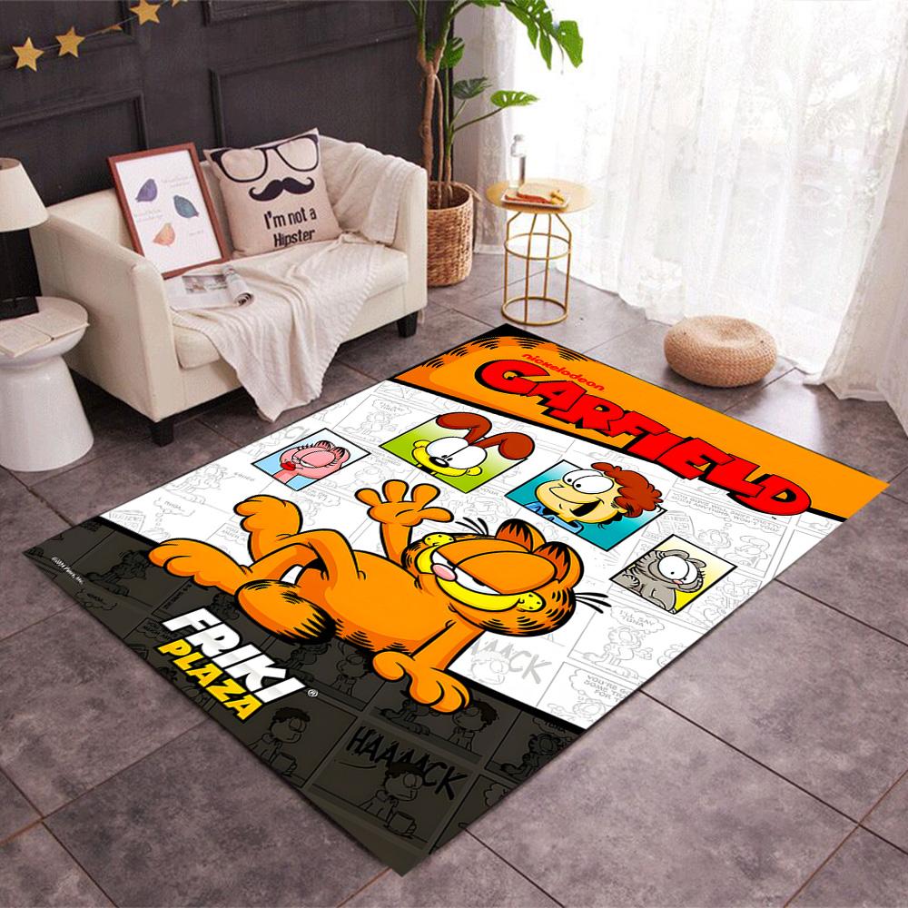 Tappeti Antiscivolo a Tema 'L'Avventura Accogliente di Garfield' - Arredamento per la Casa in Poliestere, Adatti per Camere da Letto, Soggiorni, Ingressi, Studi e Decorazioni