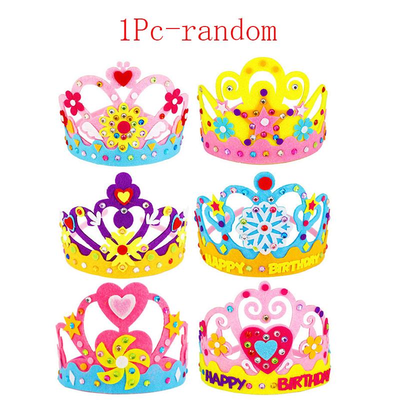 

DIY Crafts Toy Crown Creative Paper Sequins Flowers Stars Patterns Toys for Kids Children Kindergarten Art Party Decorations