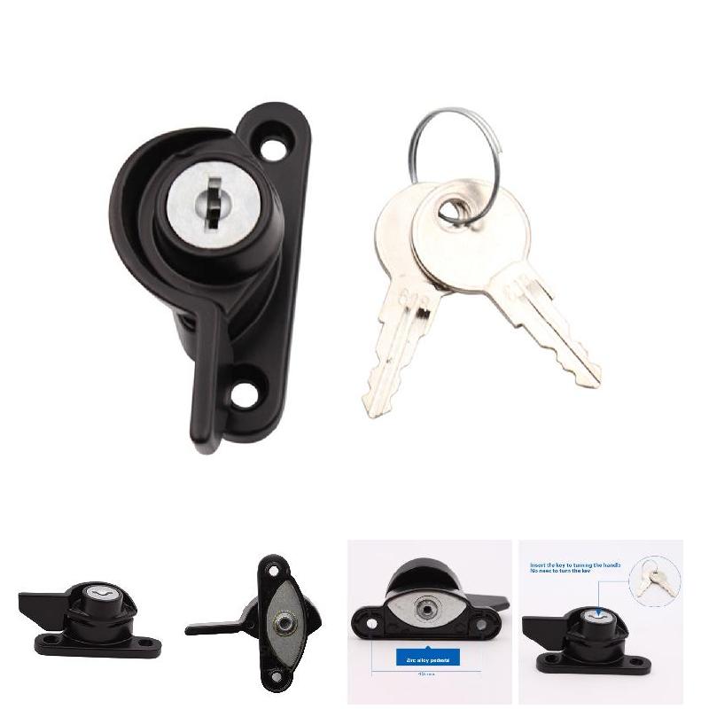1pcs Zinc Alloy Heavy Duty Window Lock Anti Rust Design Right/Left Window Lock  with Keys Included for Sliding Doors and Window