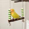 Bird Perches Chewing Toy Birdcages Standing Swing Small Medium Bird Cage Wood Swing with Bells Exercise Perches for Conures