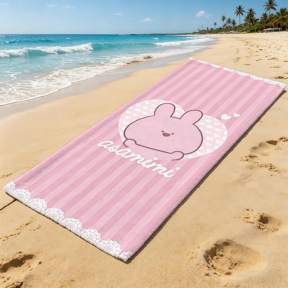 A-ASAMIMICHAN Towel For Outdoor Camping Cute Beach Towel Super Absorbent Quick-Drying Summer Towel
