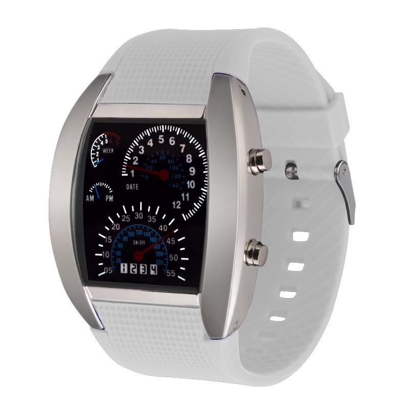 Aviation LED Men's Electronic Sports Dashboard Watch