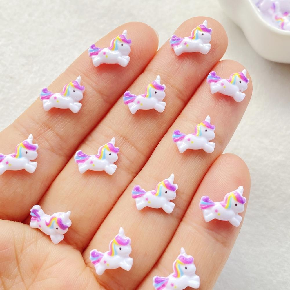 50Pcs New Mixed Nail Art Resin Unicorn Designer Charms Rhinestones DIY Craft For Nail 3D Decorations