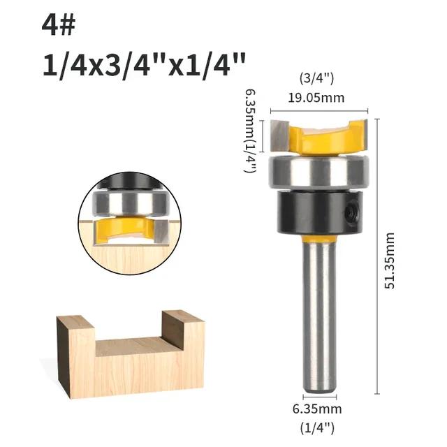Face Mill Carbide Router Bits - 6MM/6.35MM/8MM/D19.05MM Sizes Woodworking Milling Cutters End Mill for Wood Cutting & Shaping