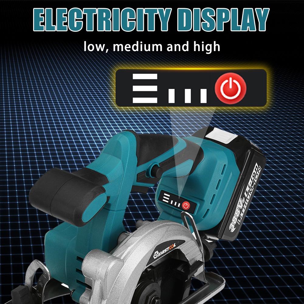 125mm 3Gear Brushless Electric Circular Saw 45 Wood Cutting Machine Adjustable Cordless Saw for 18V Battery