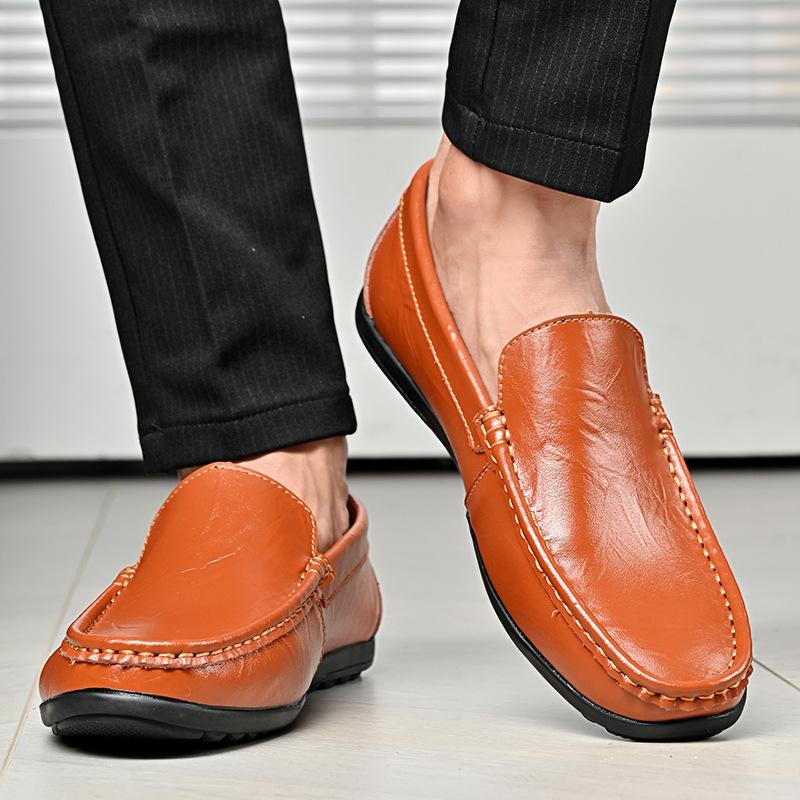 Genuine Leather Men Shoes Casual Luxury Brand Men Loafers Italian Moccasins Breathable Slip On Men Driving Shoes Chaussure Homme