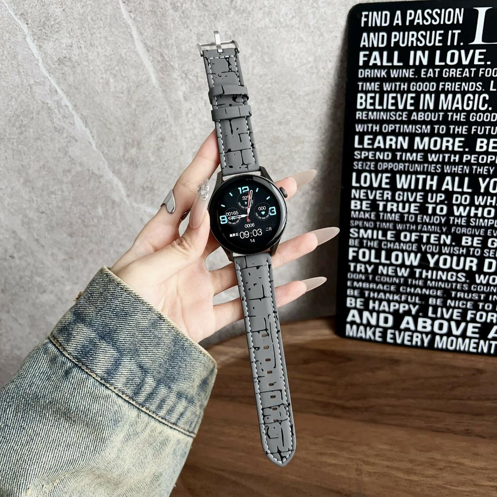 Leather Wrist Straps with Pattern For Huawei Watch GT 5 41mm 18mm Universal Watch Bands