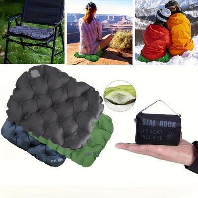 Ultrakomfortabel uppblåsbar luftsätesdyna - bärbar och lätt kudde för camping, vandring, klättring utomhussporter, långvarigt stöd