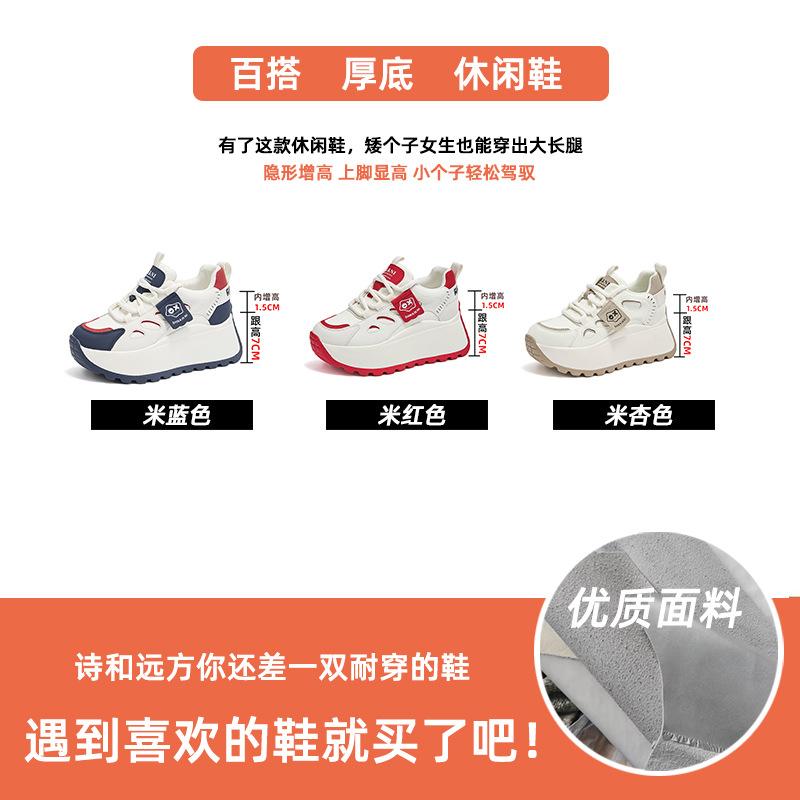 New ModelWenzhou Women'S Shoes Women'S Platform Casual Single Shoes Increase Height German Training Dad Shoes Children'S Versatile White Shoes