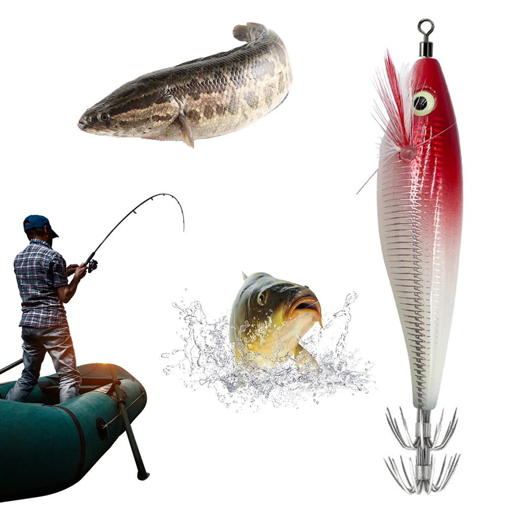 10g/10cm Squid Jig Baits Double Hook Glowing Octopus Bait Fishing Tackles Glow In The Dark Octopus Bait for Saltwater Freshwater