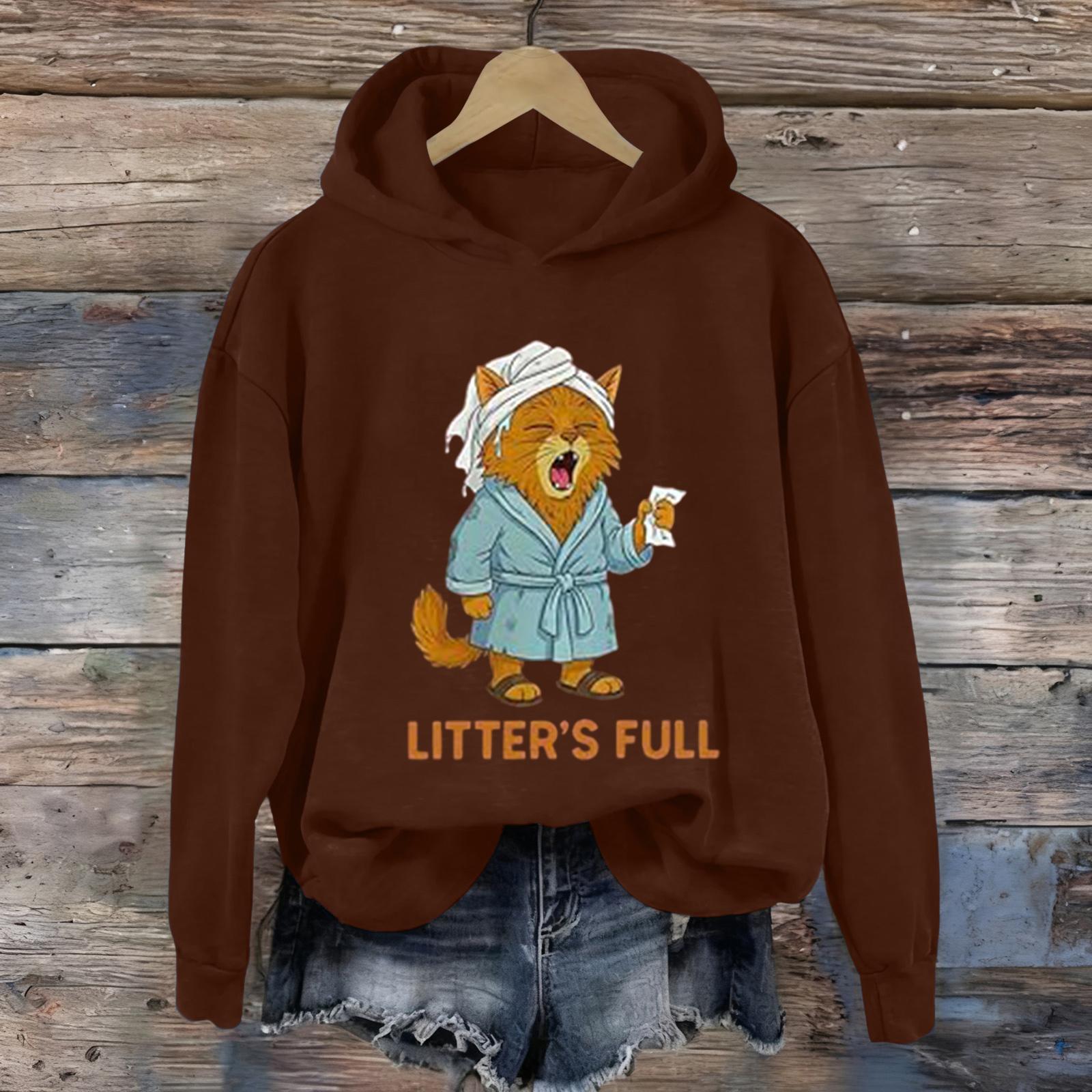 

Женская мода Повседневные универсальные толстовки на каждый день с длинным рукавом и капюшоном S коричневый