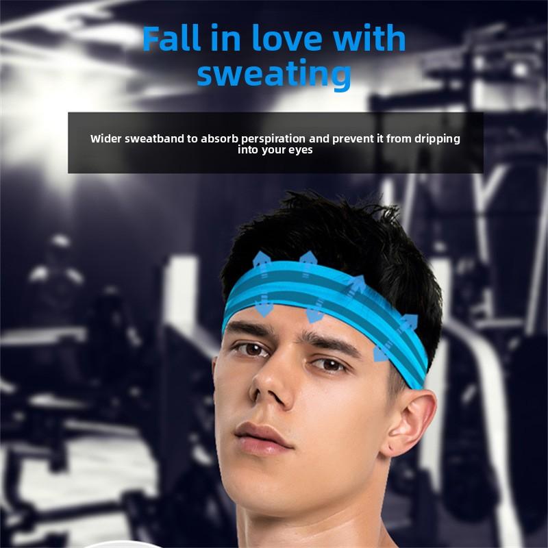 Solid Color Silicone Non-Slip Sweatband, Fitness Sports Headband for Running