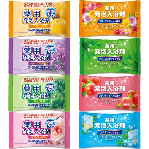 [Large Capacity] Lion Chemical Medicated Foaming Bath Salts, 8 Scents, Carbonated Gas, 48 ??Tablets (8 Types x 6 Tablets), Assortment, Fatigue Recover