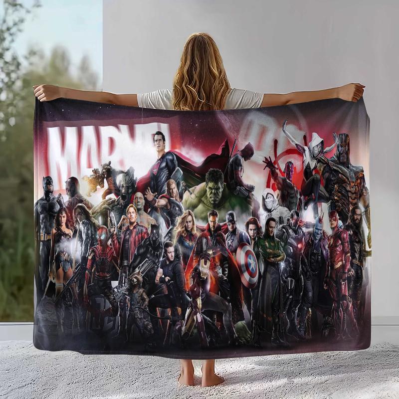 Marvel Avengers Spider Man Cartoon Flannel Blanket,Ultra Soft Warm Plush Throw for Home Bedroom Bed Sofa Cover Office Picnic