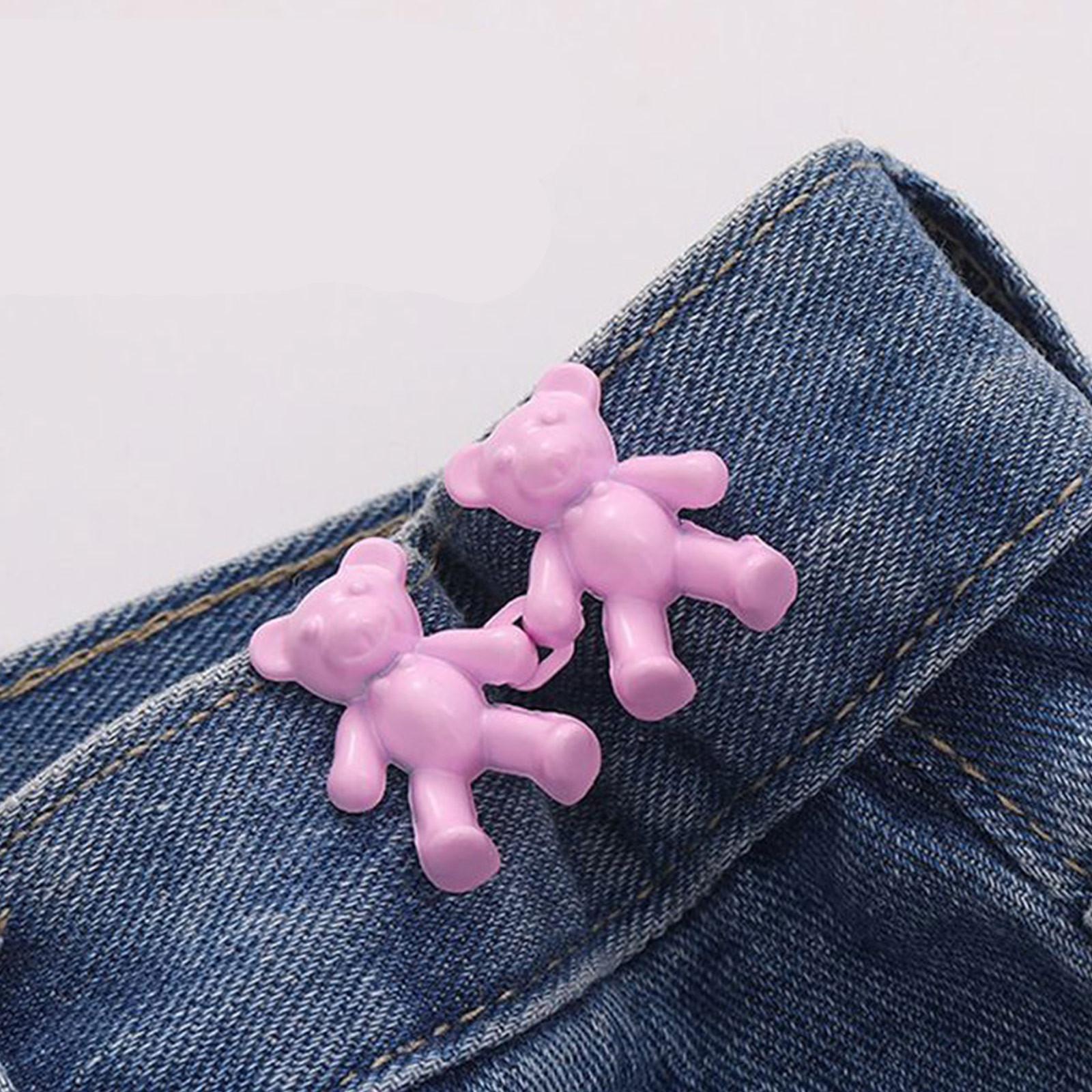 

Брюки «Медведь» Пряжка на талии Регулируемые булавки на джинсовых пуговицах Съемный пояс Затягивающий пояс Зажимы для брюк Джинсовые пуговицы не требуют шитья One Size розовый