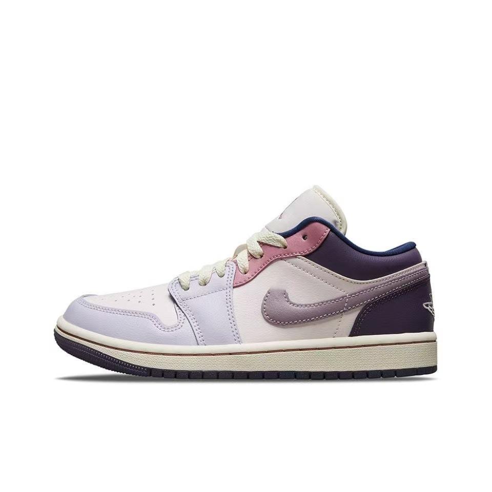 Pure original AJ low top basketball shoes low black and white gray aj soot black toes small paris men's and women's casual board shoes