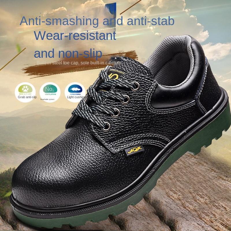 Labor Protection Shoes Men's Anti-Smashing and Anti-Penetration Lightweight Non-Slip Casual Wearproof Oil-Resistant Safety Work Protective Footwear