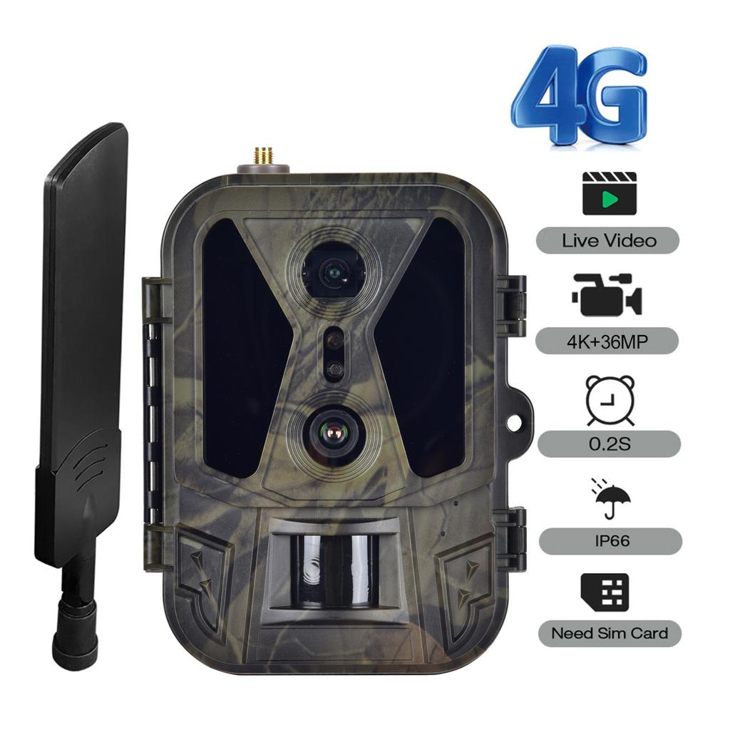 SUNTEKCAM HC-950Pro-Li 4G Dvigubo objektyvo takoskaitiklis, Tikras 4K, Nuotolinis APP debesų saugojimas, IP65 atsparus vandeniui