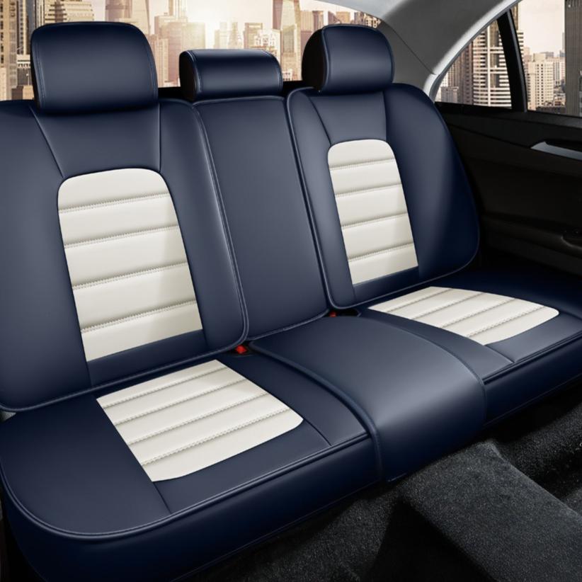 Potah na autosedačku pro 5 osob – Kompletní sada – Pasuje na 95 % všech 5místných vozů (Osobní vozy, SUV, Dodávky) – Prémiová PU kůže, Prodyšná – Ochrana sedadel pro všechna roční období