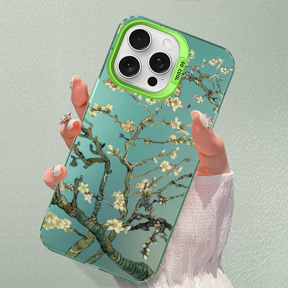 

Art Aesthetic Vincent Van Gogh Starry Night flower Phone Case For iPhone16 15 14 13 12 11ProMax X XRMatte Shockproof Back Cover iPhone 11pro max