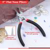Slim Flat Nose Pliers Wide Flat Nose Pliers 5 Inch Multifunctional Ni Iron Alloy Thin Flat Needle Nose Pliers for Jewelry Making
