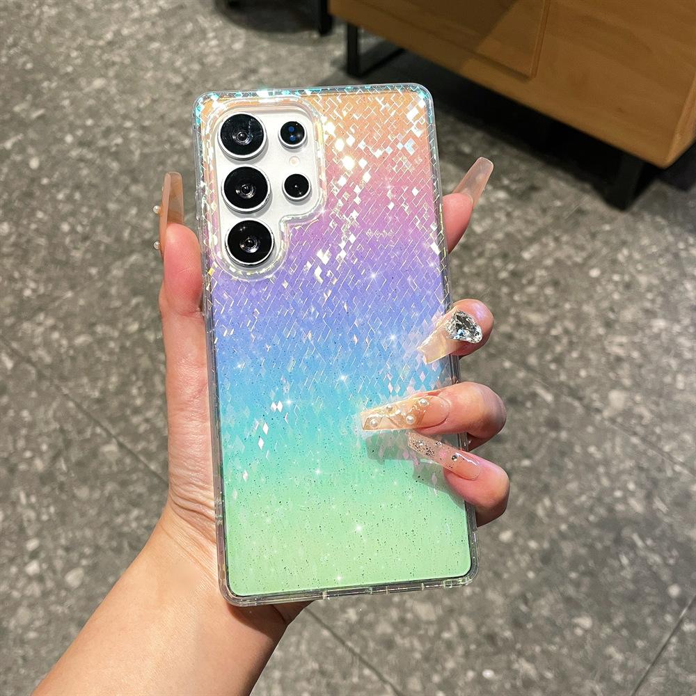 

Цветное покрытие Подходит для чехла для мобильного телефона Samsung S25 Магнитный чехол S24ultra Блестящая пудра Градиентный цвет S25plus Защитный чехол S22 ULTRA