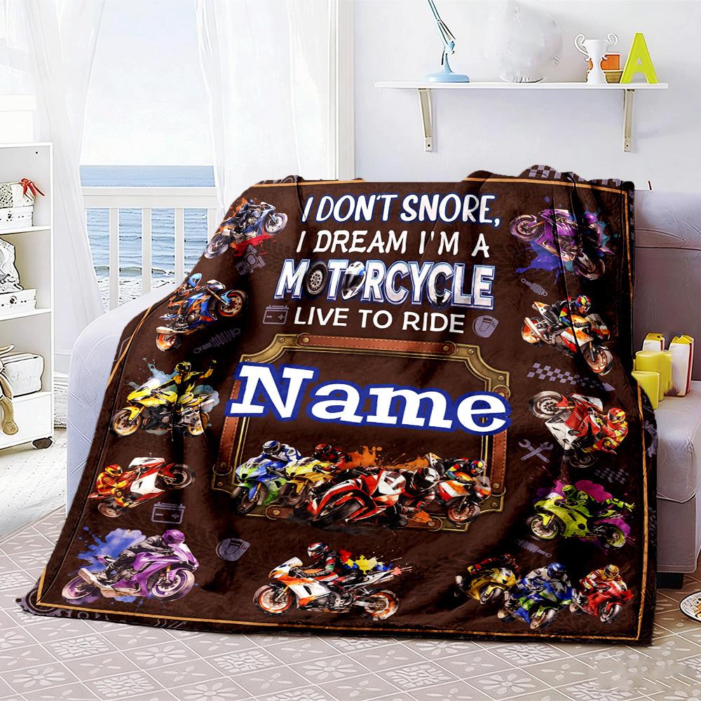 Motorcycle Dreams Customize Your Name Home Blanket S Comfortable Soft Lightweight Allseason Multipurpose Blanket For Picnics Couches Offices Beds