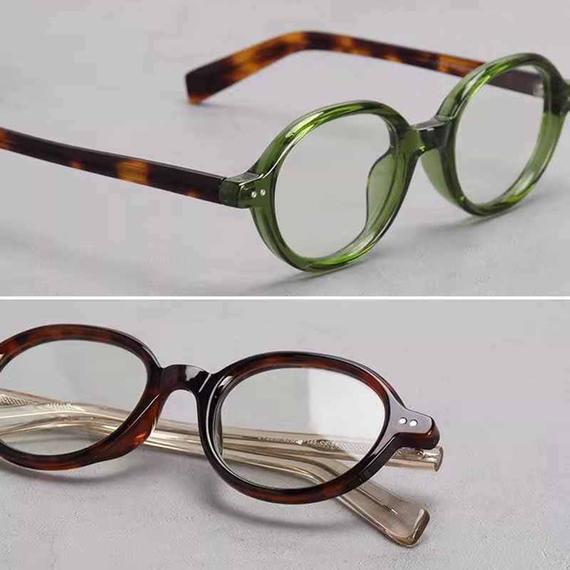 New Fashion Anti Blue Light Glasses Retro Oval Art Myopia Optical Eye Glasses Frame Men's Women's Elliptical Small Frame Eyewear