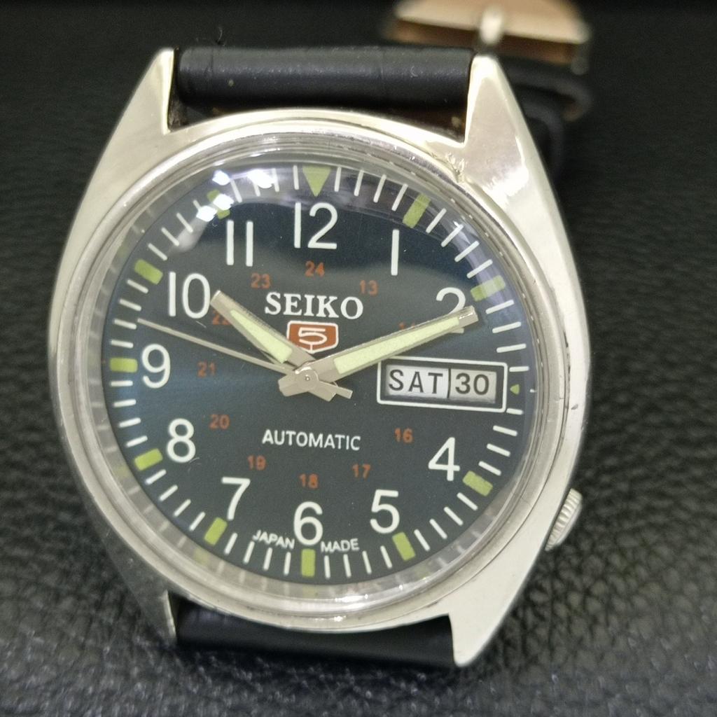 AUTOMATIC VINTAGE SEIKO 5 JAPAN 6309A MENS BLUE COLOR DIAL WATCH A701236-5 R206a-a701236
