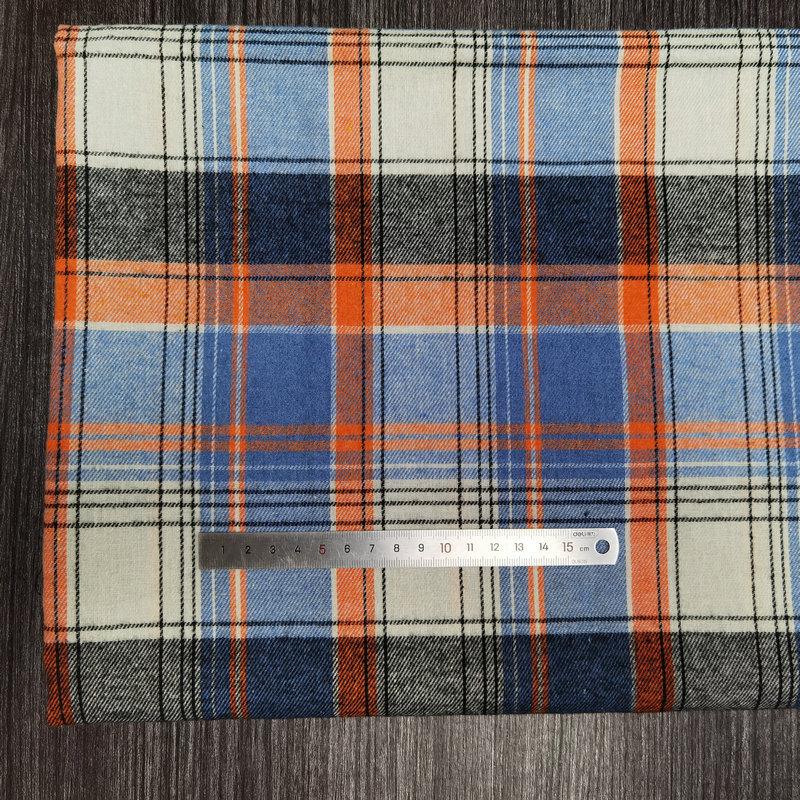 Children's Twill Plaid Flannel Shirt Fabric - Yarn Dyed, Brushed Cotton