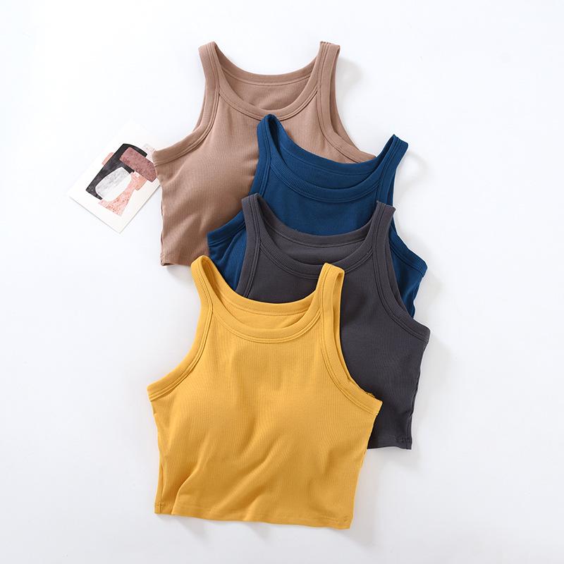 Women's Sleeveless Camisole with Integrated Bra Pads