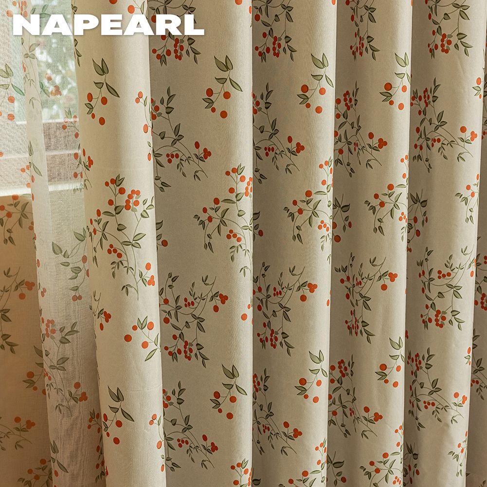 1PC NAPEARL Romantic and Artistic Style Floral Printed Curtain Full Blackout Curtains for Bedroom Living Room Balcony Window for Home Decor