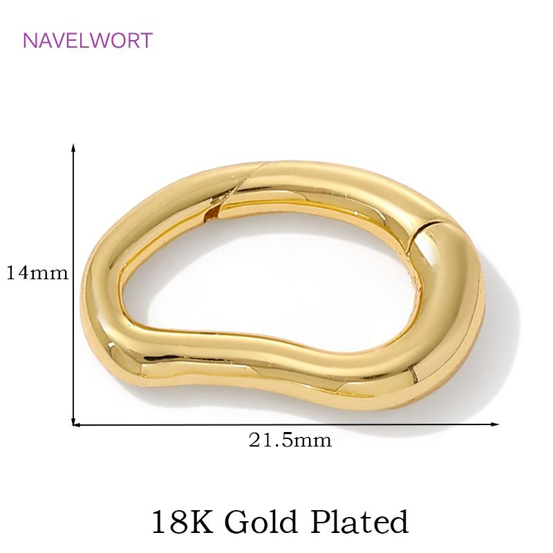 

18K Gold Plated D-Ring Spring Clasp For Bracelet Making,Brass Buckle Clasp Carabiner,Locks For Jewelry,Accessories For Jewelry 1 piece