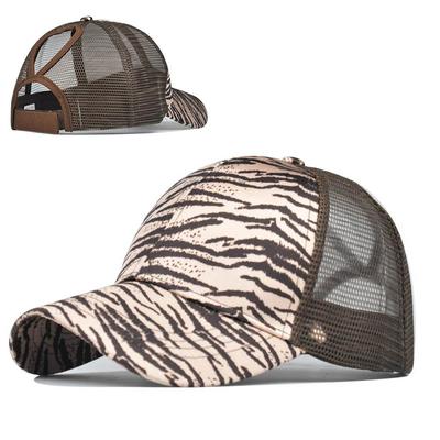 Leopard Print High Ponytail Baseball Cap Women Snapback Hat Summer Mesh Hat Female Fashion Hats Casual Adjustable Cap