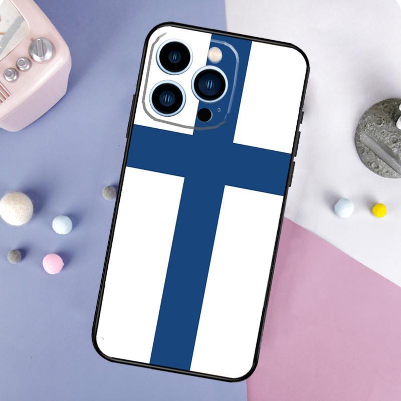 Iphone14 Plus Handyhülle, Finnische Flagge Handyhülle, Bemalt Anti-Sturz Für Anti-Sturz Hand
