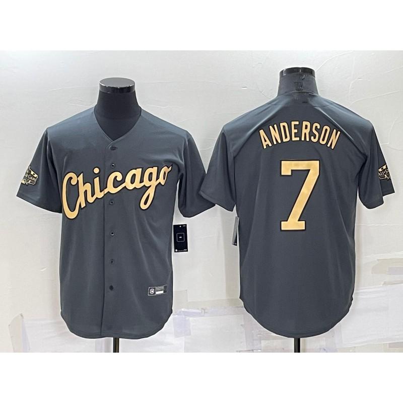 Unisex Premium Embroidered Baseball Jersey Chicago White Sox 7 Anderson Fan Edition Sports Fans Casual Wear