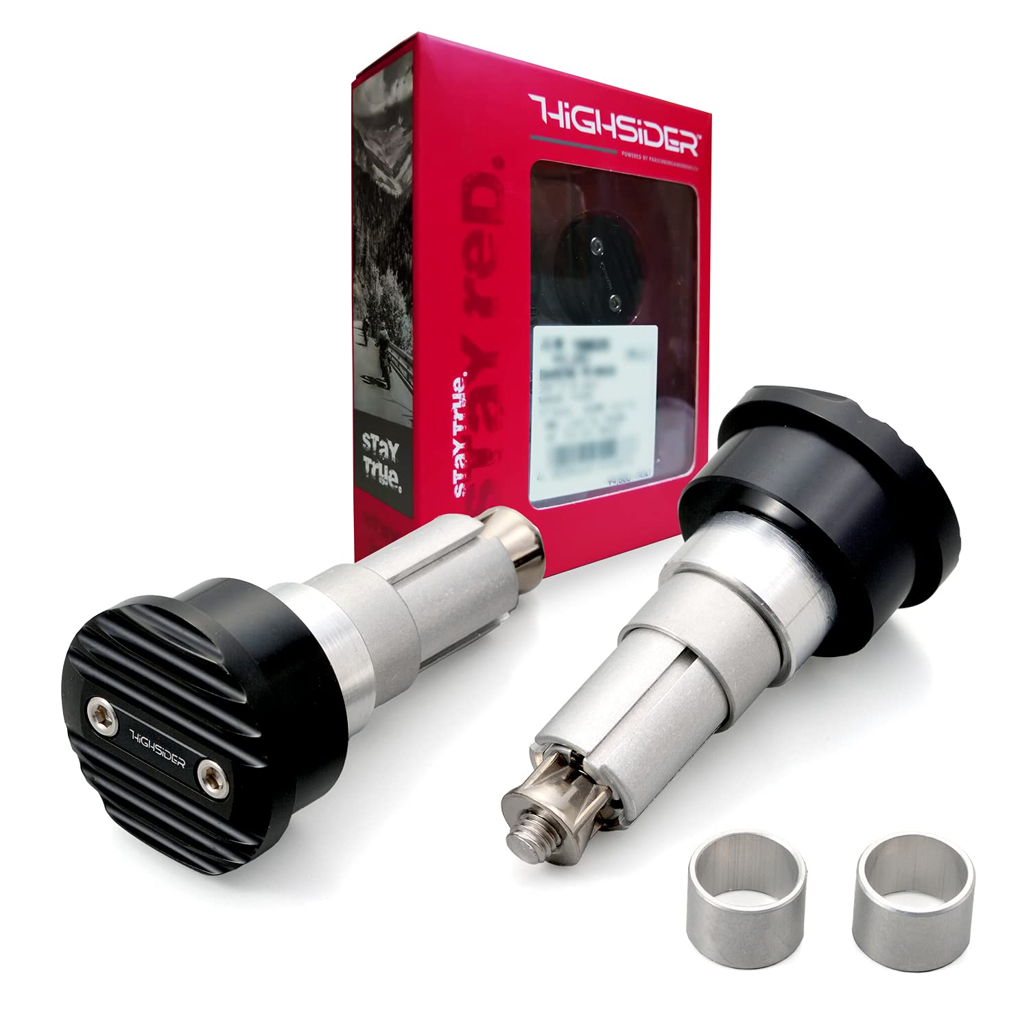 

Daytona 16825 HIGHSIDER Motorcycle Bar End Mirror Adapter, Left and Right Set, Universal Type, чёрный