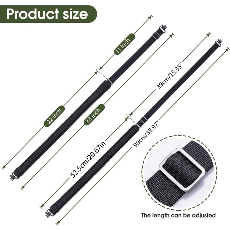 Two-Point Paracord Sling with Swivels Adjustable Nylon Tactically Rifles Strap