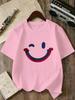 Winking Smiley Face Kids Tee Happy Graphic Print Boys Girls Family Matching Cotton Summer Short Sleeve Basic Children Tshirt