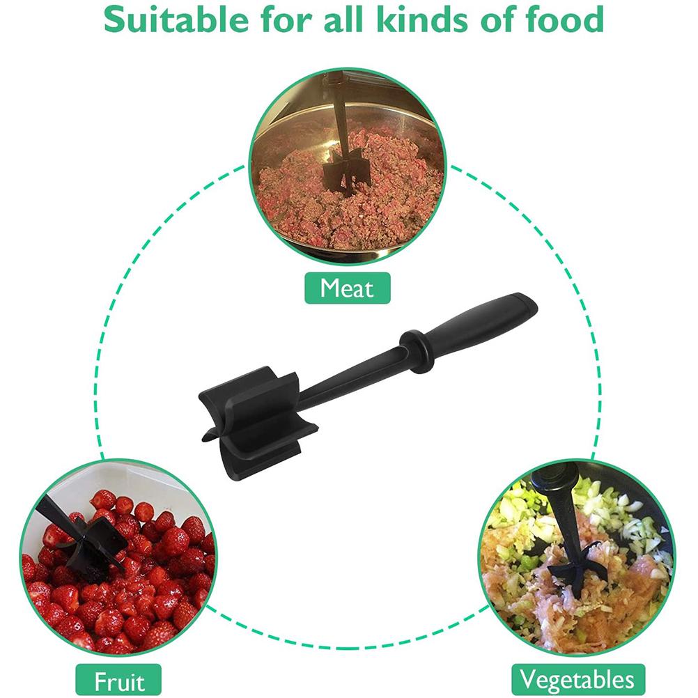 Meat Chopper Multifunctional Ground Beef Masher Ground Beef Turkey Nylon Chopper Utensil Non Stick