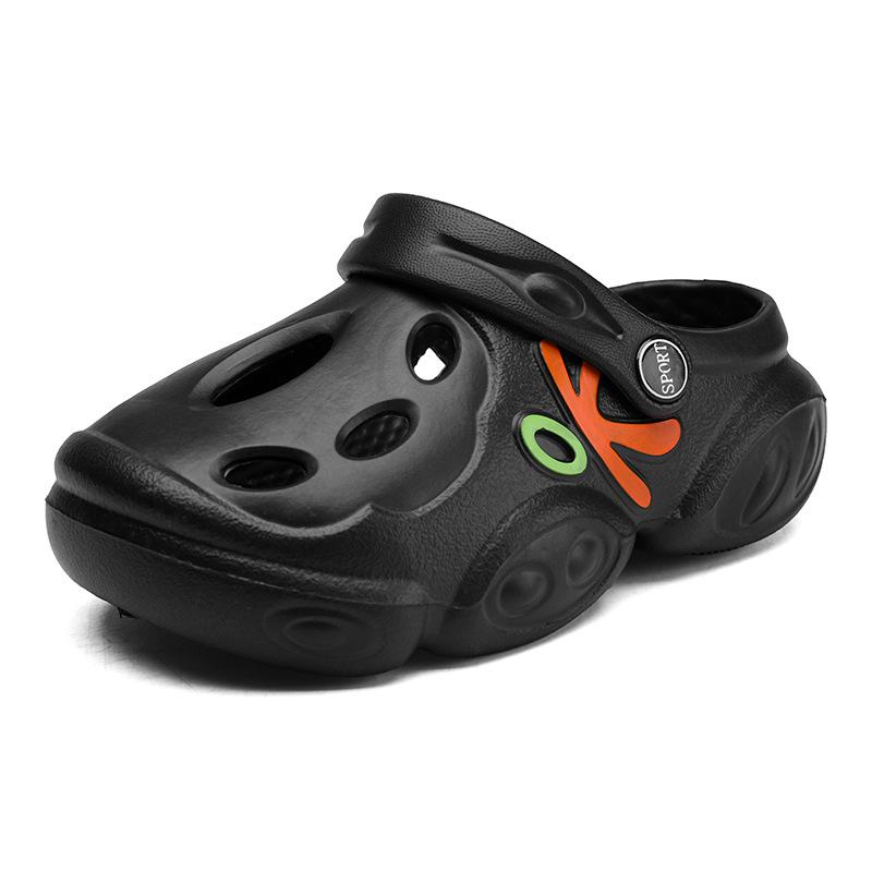 

Детские тапочки Baotou с отверстиями, средние и большие, детские, на толстой подошве, нескользящие, детские тапочки, пляжные сандалии для мальчиков 35 чёрный