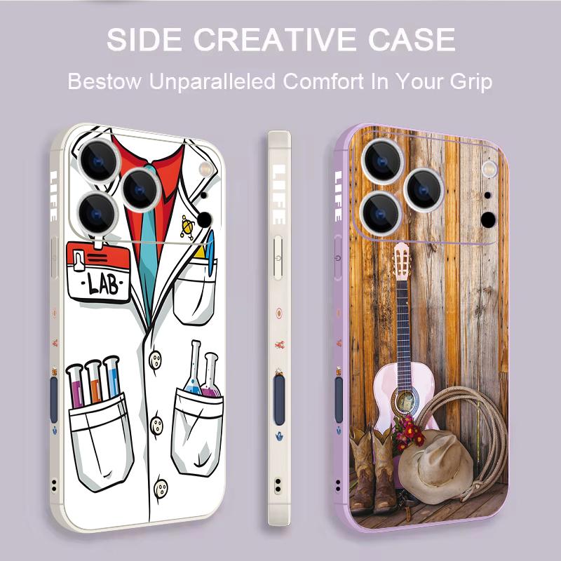 Magnetic For Magsafe Case For iPhone 17 Pro Max Guitar White Robe Print Soft Silicone Phone Back Cover For iPhone 16 15 14 13 Pro Max 16e 17e