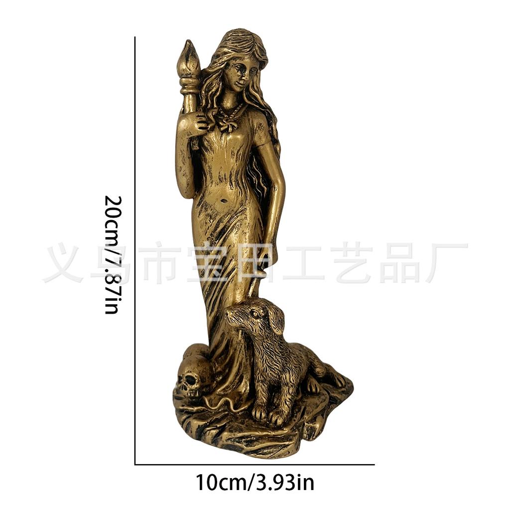 Golden Magic Witch Muse Kat God Pagan Altar Statue Ornament Decoration Home Sculpture Ornament