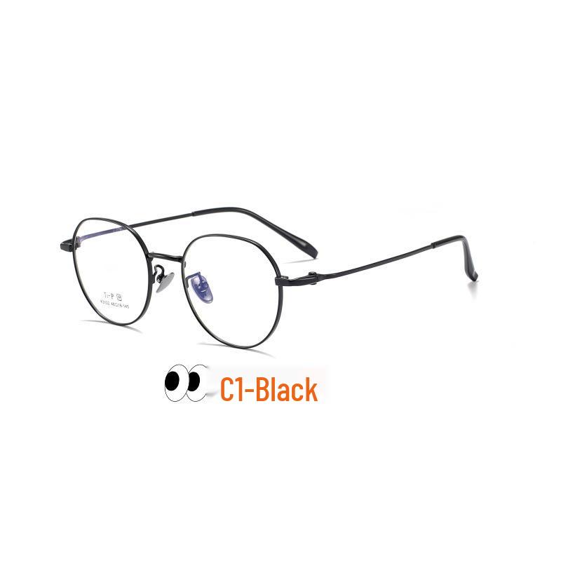 Keming Retro Titanium Round Eyeglass Frames with IP Plating - Model 3122