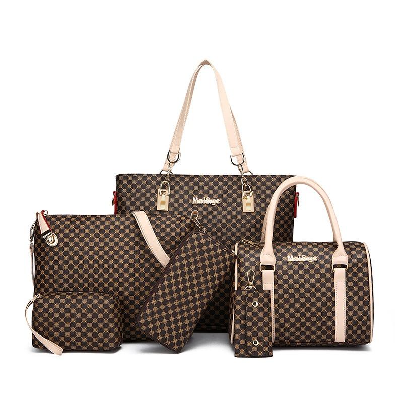 New women's bag fashion six-piece set, mother and child bag, portable shoulder messenger women's bag, one piece.