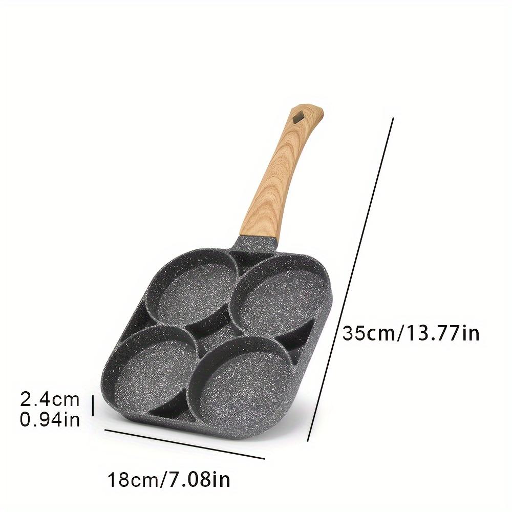 Pánev na smažení se 4 otvory Nepřilnavý vaječný palačinkový steak Hamburg Omelet Pánev Snídaně, vícedílný design, pánev na smažení vajíček se čtyřmi sekcemi